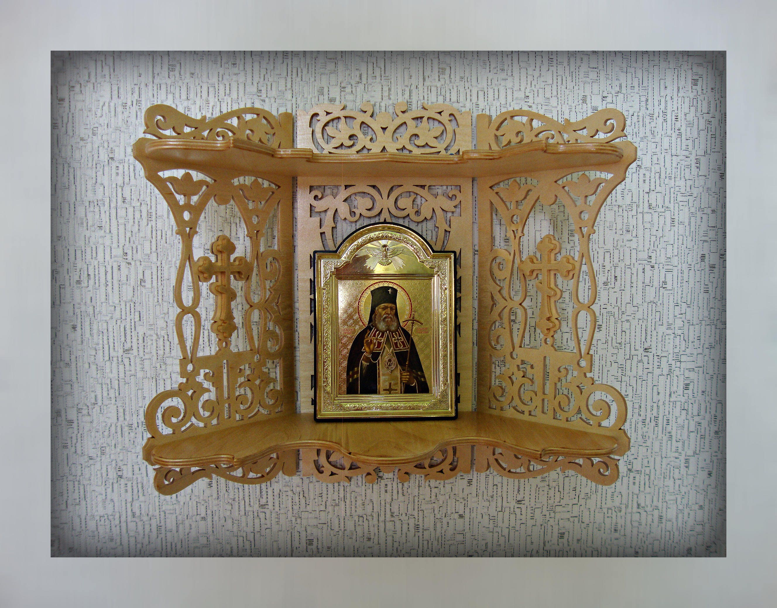 Home Altar Wooden Shelf for Icons Christian Altar Carved Shelf Etsy