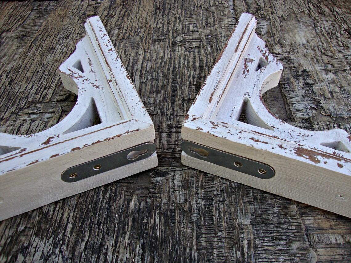 Shabby Chic Shelf Brackets Antique Wooden Shelf Brackets Etsy