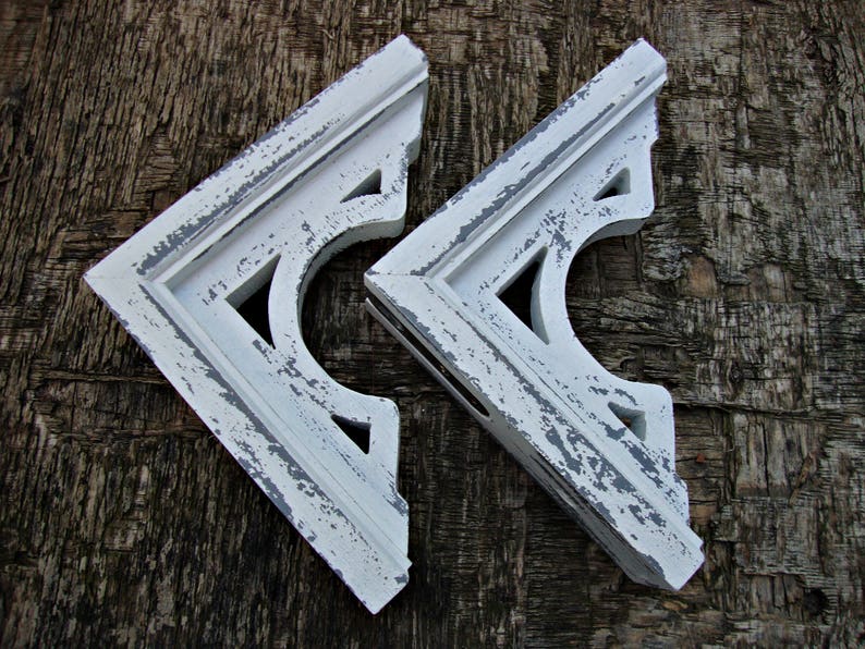 Farmhouse Decor Shabby Chic Shelf Brackets Rustic Corbels Etsy