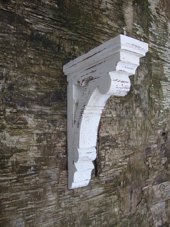 Corbel Shabby Chic Farmhouse Decor Wooden Shelf Bracket White Etsy
