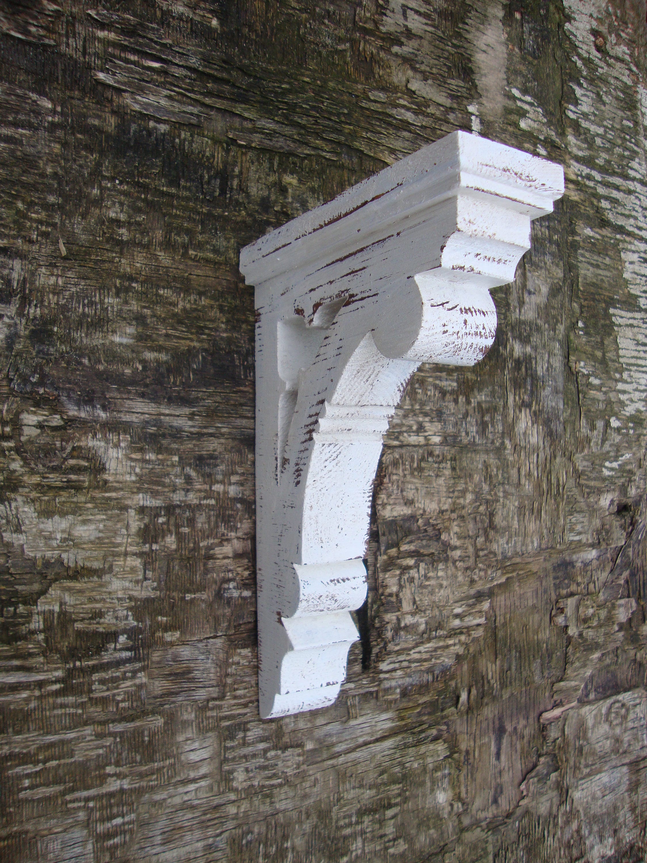 Corbel Shabby Chic Farmhouse Decor Wooden Shelf Bracket White Etsy