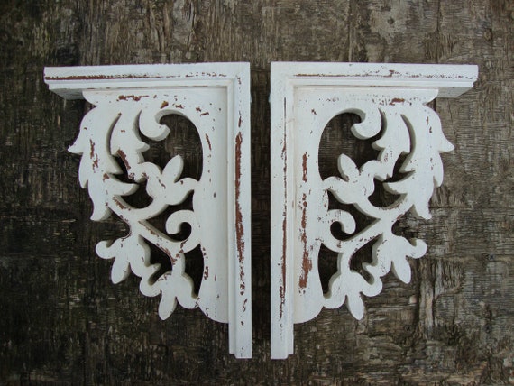 Farmhouse Decor Shabby Chic Shelf Brackets Wooden Decor Rustic Etsy