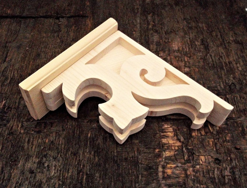 Victorian Shelf Bracket Wooden Natural Farmhouse Home Decor Etsy
