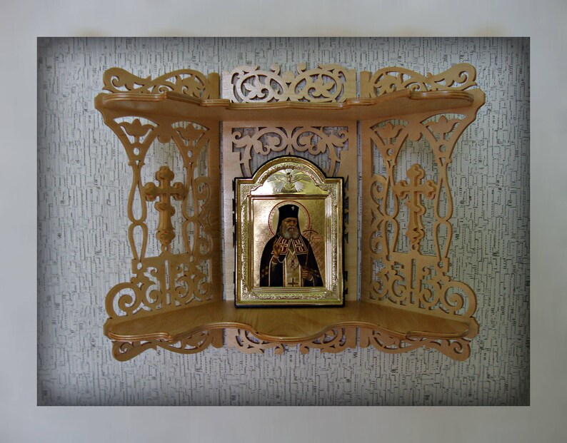 Home Altar Wooden Shelf for Icons Christian Altar Carved Shelf Etsy