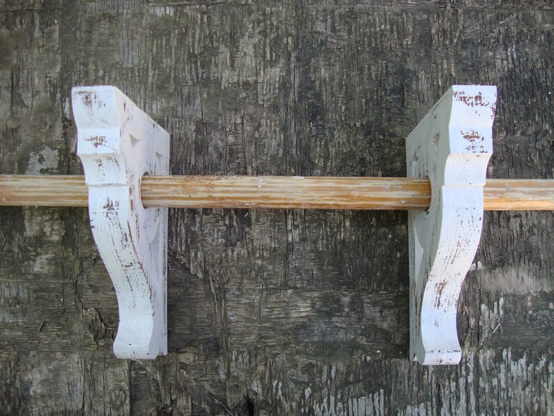 Rustic Curtain rod holder Wood Curtain Rod Holder Window Etsy