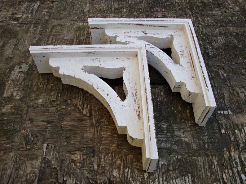 Farmhouse Decor Antique Wooden Shelf Brackets Victorian Wooden Etsy