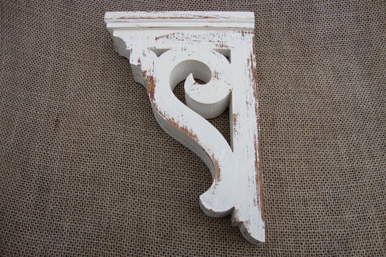 Corbel Farmhouse Decor Wooden Shelf Brackets Shabby Chic Etsy