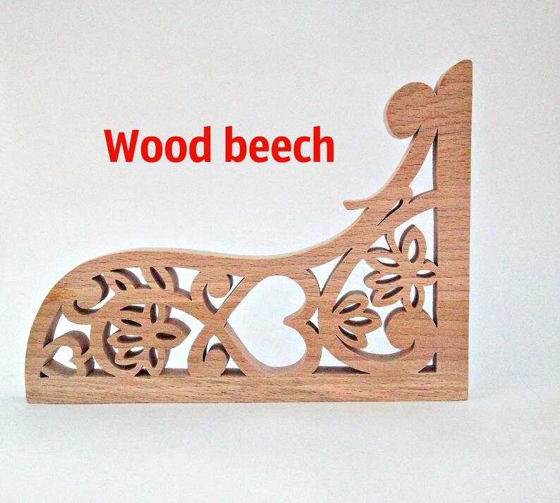 Wood Corbel Victorian Screen Door Bracket Heart