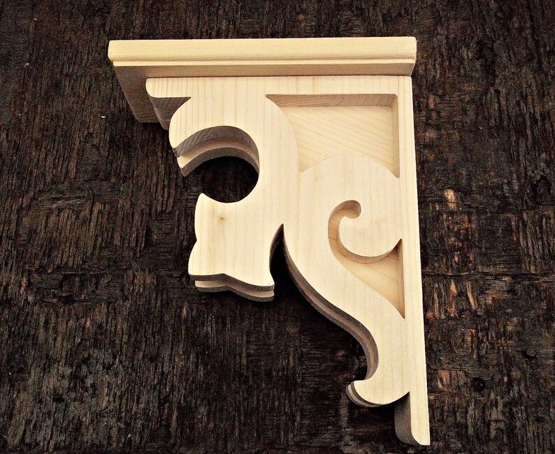 Victorian Shelf Bracket Wooden Natural Farmhouse Home Decor Etsy