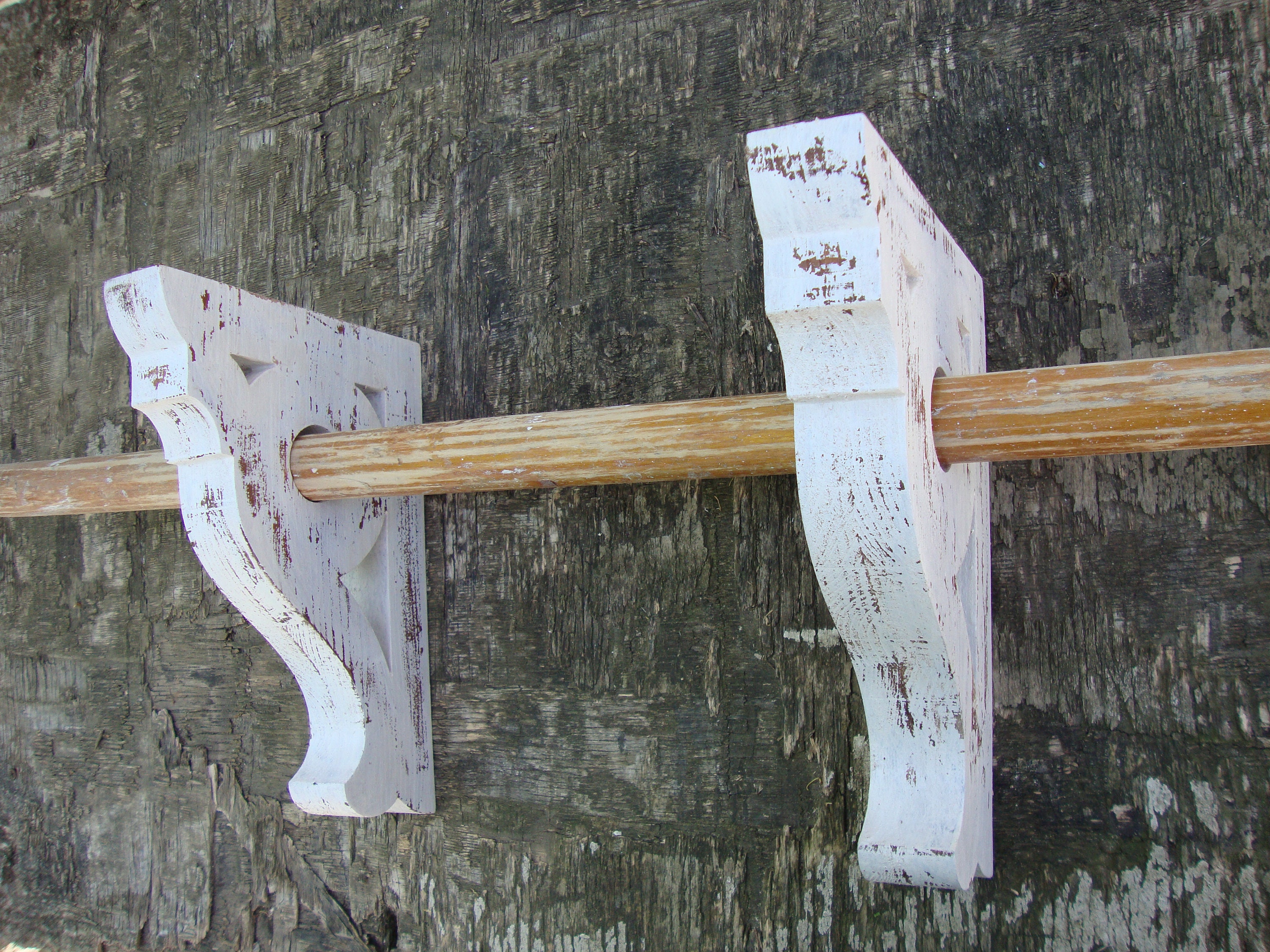 Rustic Curtain rod holder Wood Curtain Rod Holder Window Etsy