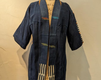 Indigo batik coat