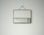 Mirror vintage rectangular Barber with chain