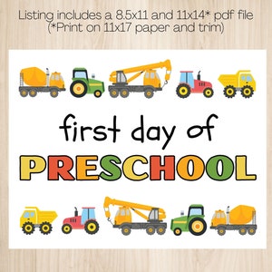 First Day of Preschool - Trucks