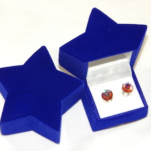 Maroon Velvet Open Screen Jewelry Gift Box Fit Necklace & Earring 