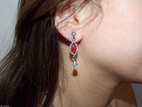 Cute Evil Eye With Red / Ruby and Clear Rhineston… - image 4