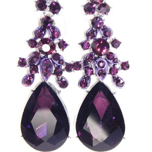 Amethyst Purple Rhinestone Crystal Drop/Dangle Earrings /5959