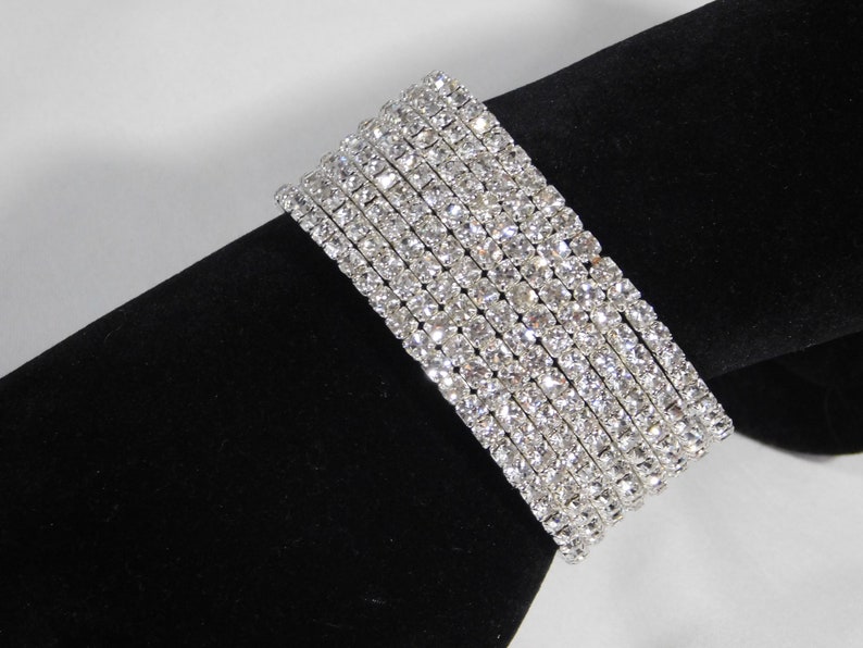 Silver Rhinestone 7 Spiral Party Upper Arm Band bangle Crystal Bracelet 1129