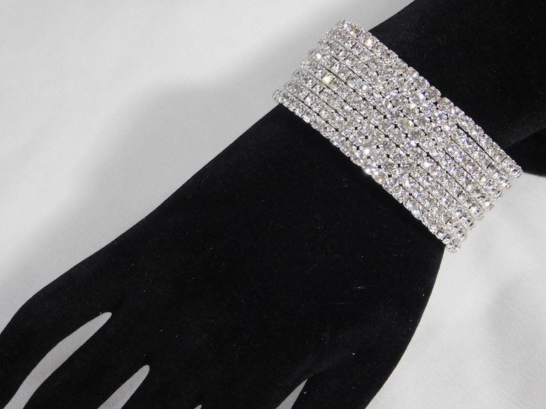 Silver Rhinestone 7 Spiral Party Upper Arm Band bangle Crystal Bracelet 1129