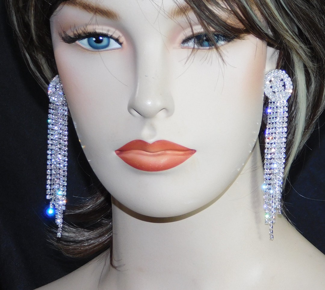 Silver Clear Rhinestone Crystal Bridal Chandelier Party - Etsy