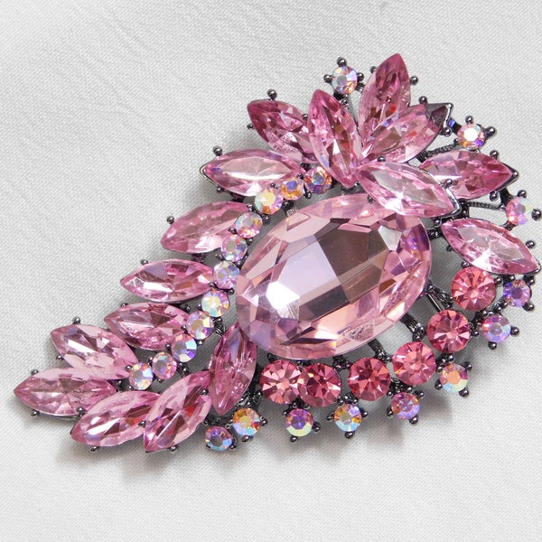 Pink crystal Rhinestone Broach Pin Christmas Gift gift for mom Wedding Brooch, Pin /1595