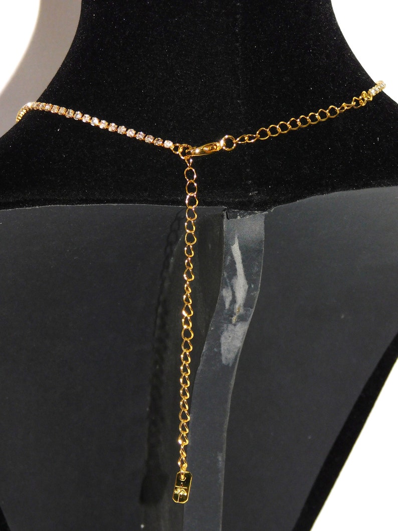 Gold AB /& Clear Rhinestone Crystal Necklace Clip Earrings bridal Set 18835