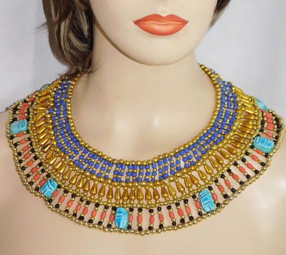 Collar de faraón hecho a mano egipcio con 7 - Etsy México