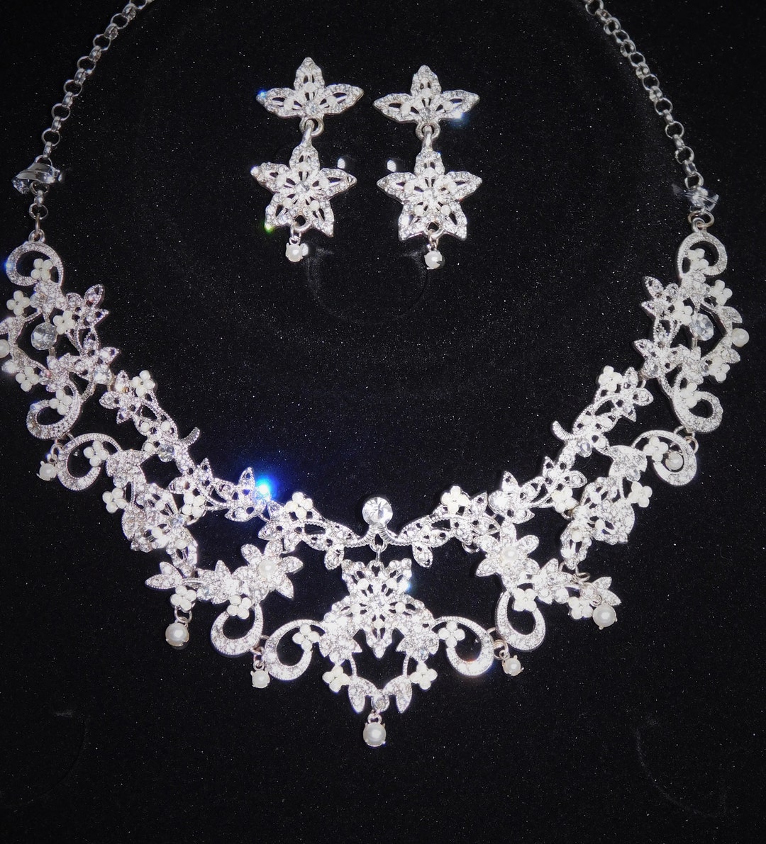 Ensemble Bijoux Princesse Diana Pour Femme Et Fille - Collier, Boucles, Bracelet, Bague Zircone Cubique