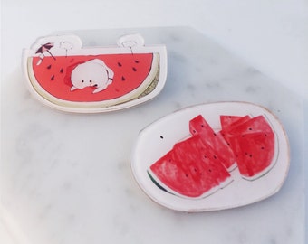 Watermelon pin; watermelon goods; watermelon; refreshing; fruits;