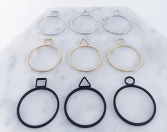 Minimalist multi shape stackable ring- square triangle circle rings