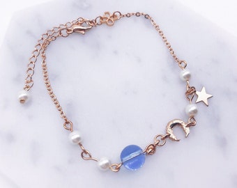 Starry Saturn Bracelet; star accessory; moon bracelet; moon accessories; star bracelet, planet accessory