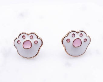 Cat paws earrings; cat earrings; paws; cat studs; studs earrings; cats accessories; animal paws