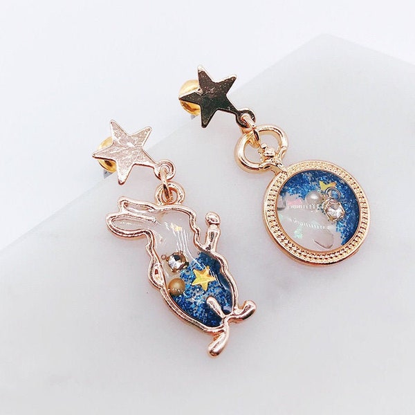 Alice in wonderland earrings; Bunny Earrings; Space galaxy earrings; Mix & Match; Set earrings