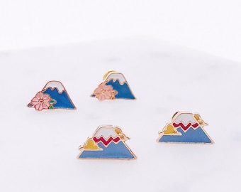 Mount Fuji earrings; Mount Fuji pierces; Japan earrings; Japan Mt. Fuji; Japan accessories; cute earrings