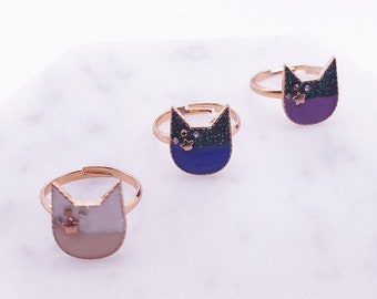 Galaxy cat ring; space cat; cat ring; space ring; cat ring;galaxy ring