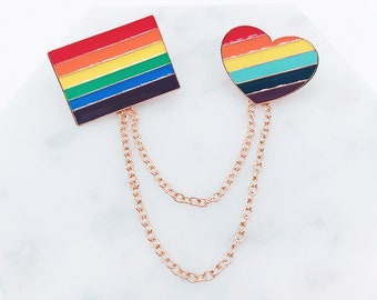 LGBT Pride collar pin; Rainbow Collar Pin; Rainbow pin; LGBT Pin, Love is Love