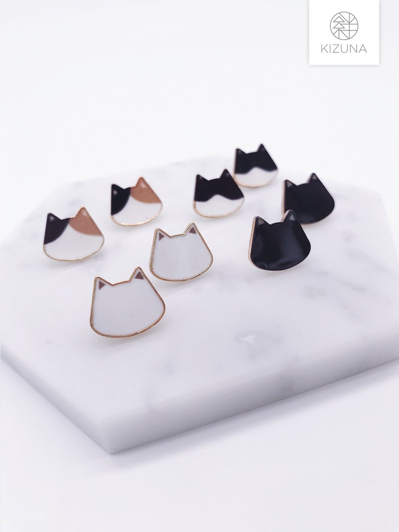 Cat earrings cat pierce meow cat lover cat cats accessories image 1