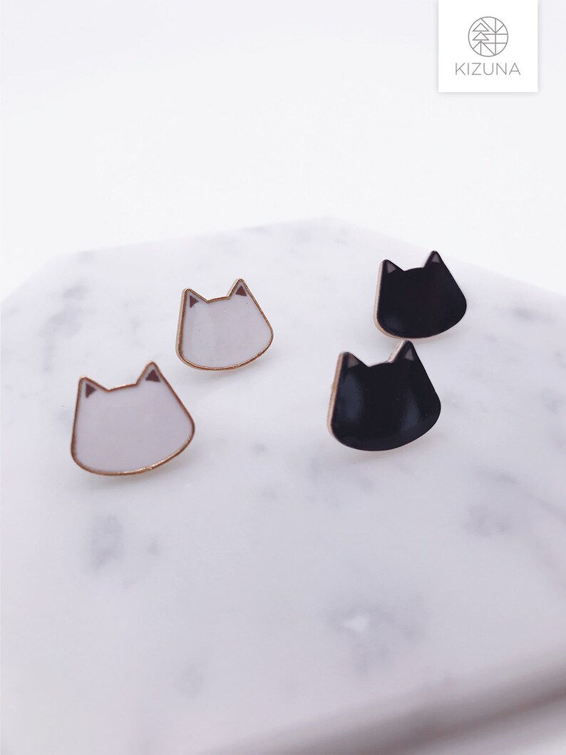 Cat earrings cat pierce meow cat lover cat cats accessories image 3