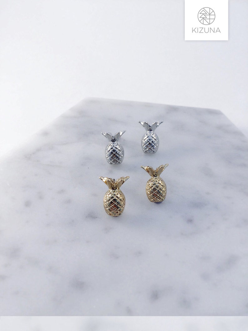 Pineapple earrings; summer fun; pinapple pen; apple pen; silver pineapple; gold pineapple