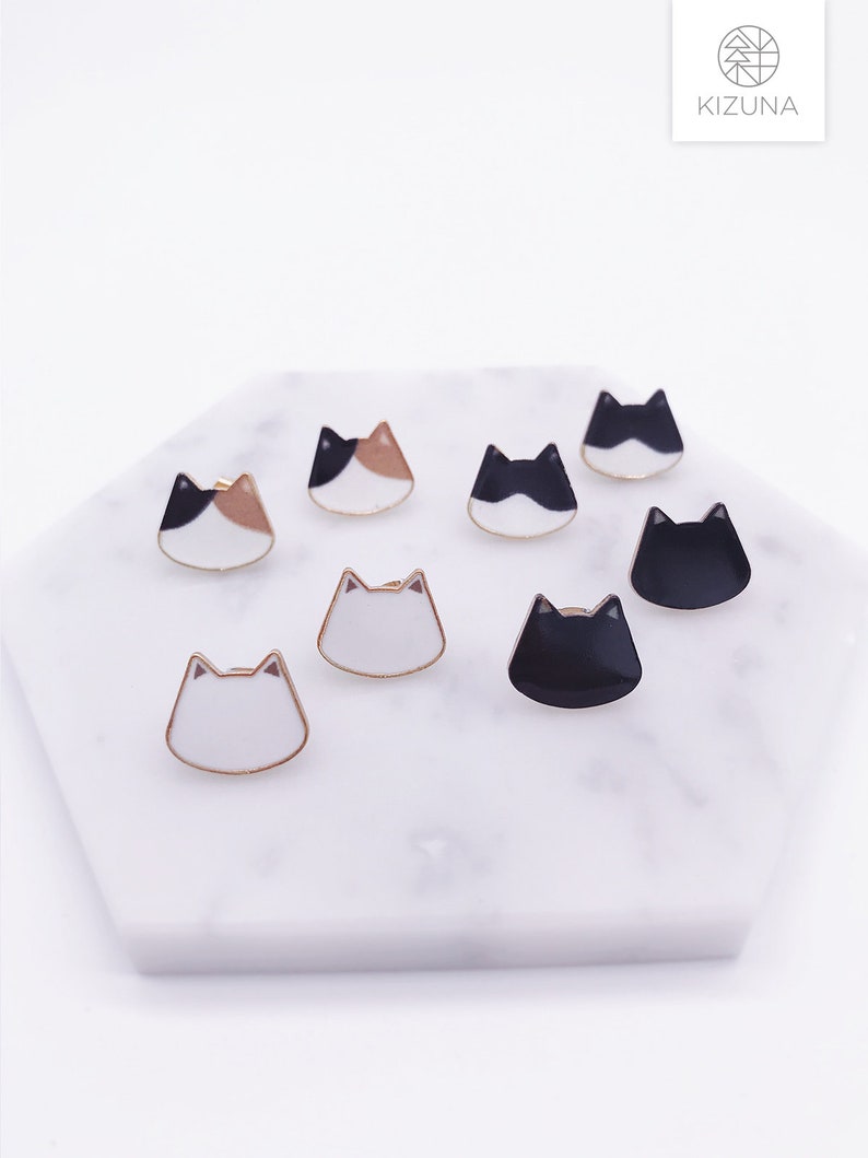 Cat earrings cat pierce meow cat lover cat cats accessories image 2