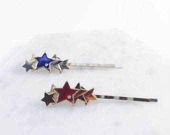 Star combo hairpins; star accessories, shining stars