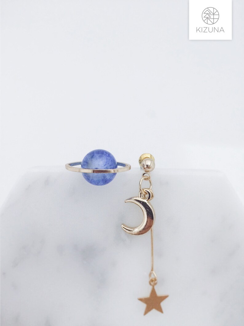 Saturn earrings; galaxy earrings; space earrings; space pierces