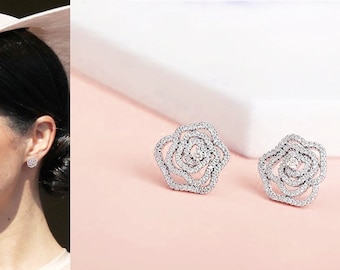 Meghan Markle Inspired Rose Cut Stud Earrings: Minimalist Bridal Jewelry