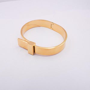Modern Minimalist Cuff Bracelet | Gold Stainless Steel | Open Bangle | Geometric Jewelry | Everyday Bracelet | Gift for Her