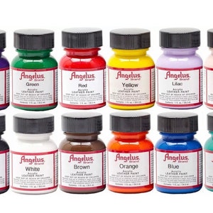 6 Pack Neon Paint Official Angelus Brand Acrylic Leather Paint Set 