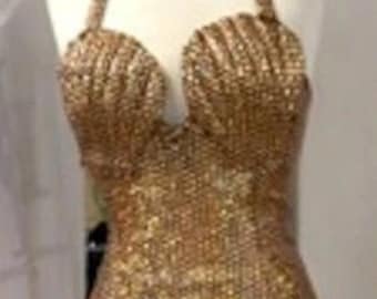 Corsetto con conchiglie reali di sirene magiche