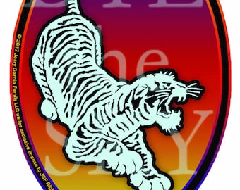 Jerry Garcia Tiger Guitar emblem Sticker. Grateful Dead, Car sticker, laptop sticker, colorful sticker, Bumper sticker, decal, slap