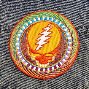 Grateful Dead Patch-Orange Sunshine Steal Your Face Aufnäher