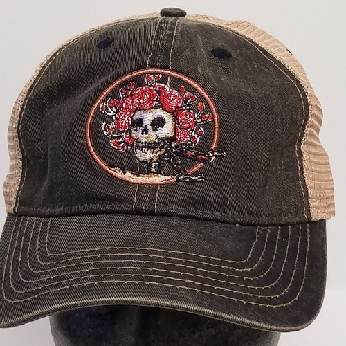 Grateful Dead Hat Skull and Roses Embroidered Baseball Cap/ - Etsy