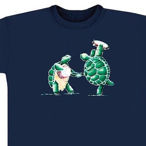 Grateful Dead T-Shirt Navy Terrapin Station/ Turtles playing Banjo and tambourine silk screened on a heavyweight 100% cotton T-shirt image 1