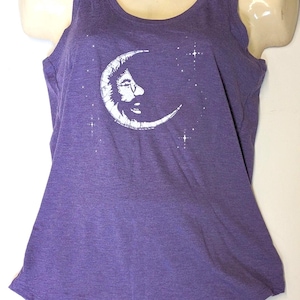 Jerry Garcia Women&#39;s  tank top- Jerry in the Moon-4.5-ounce Tri-Blend tank